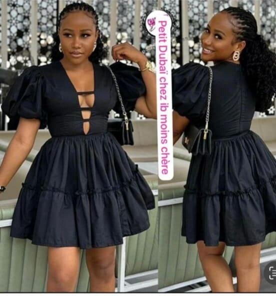 Robe Cocktail Noire Élégante