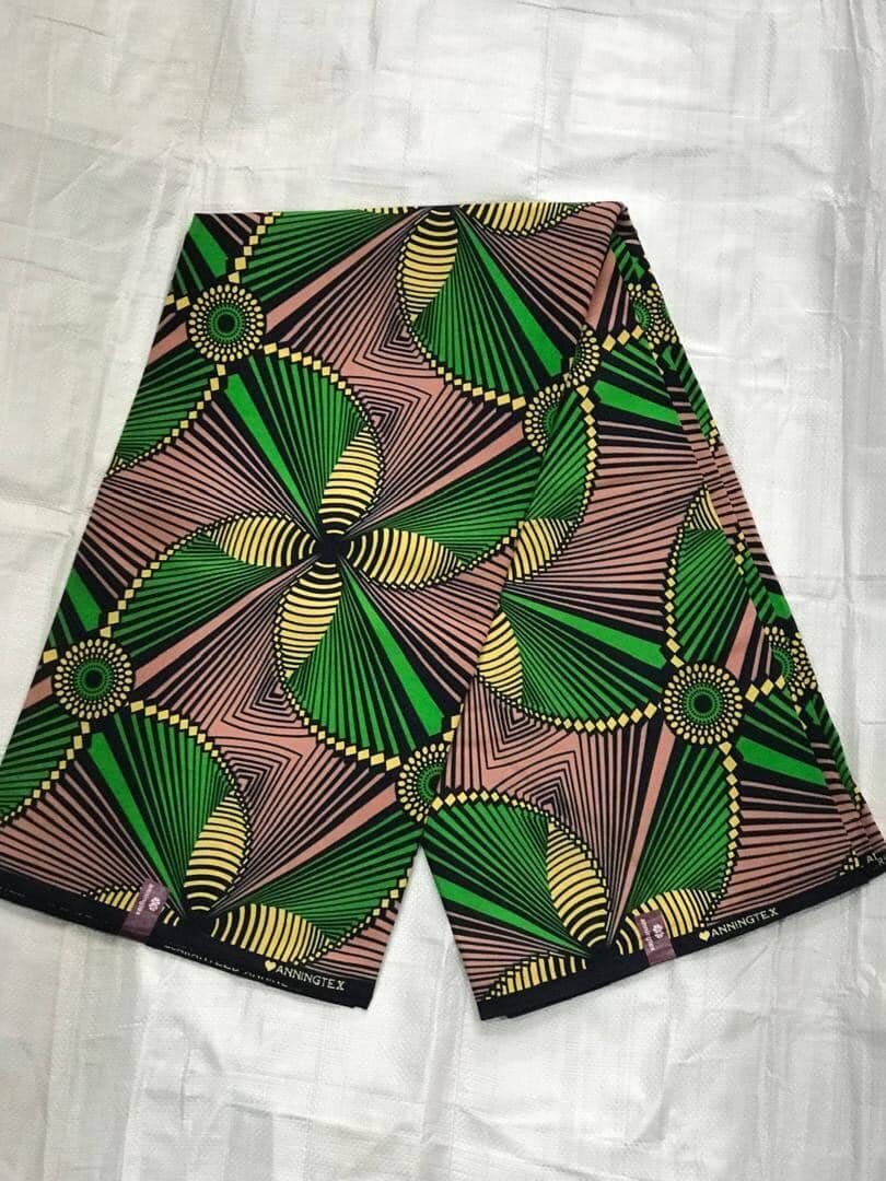 Original Cotton Wax Chitenge Fabric with 6 Yard Print