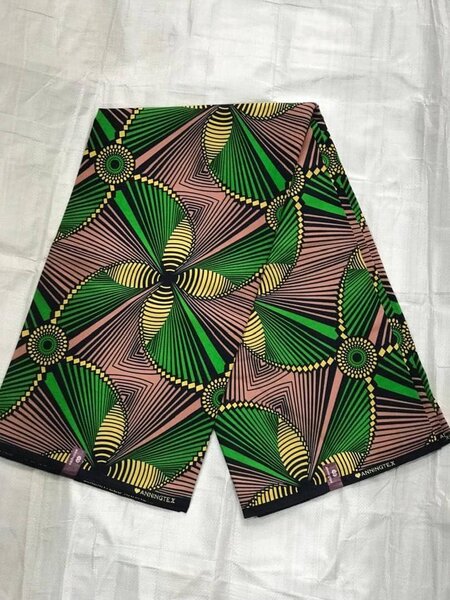 Original Cotton Wax Chitenge Fabric with 6 Yard Print