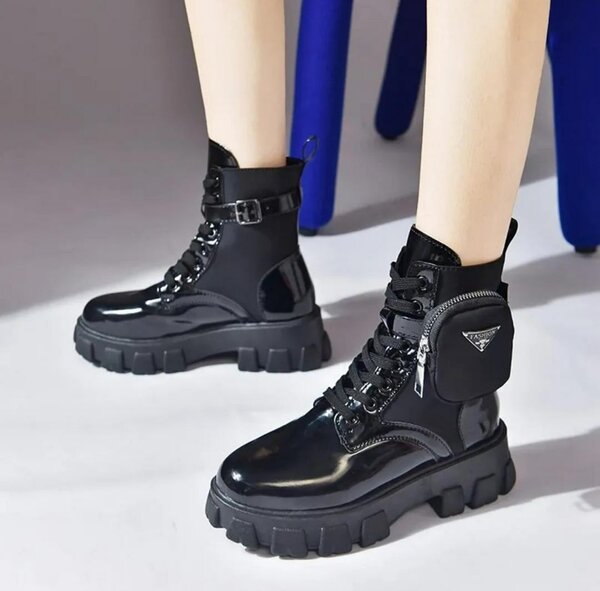 Women's Platform Block Lace Up Ankle Boots