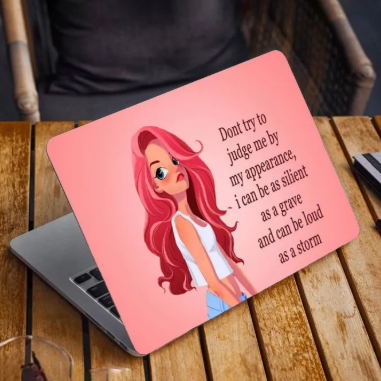 Art Girl Quote Laptop Back Skin Vinyl Stickers Decal for 13 14 15 15.6 inches Laptop