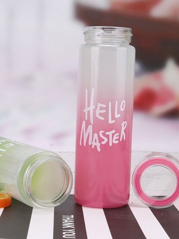 Bouteilles colorées "Hello Master"