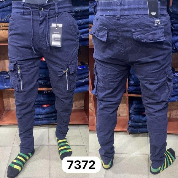 Pantalon cargo bleu homme
