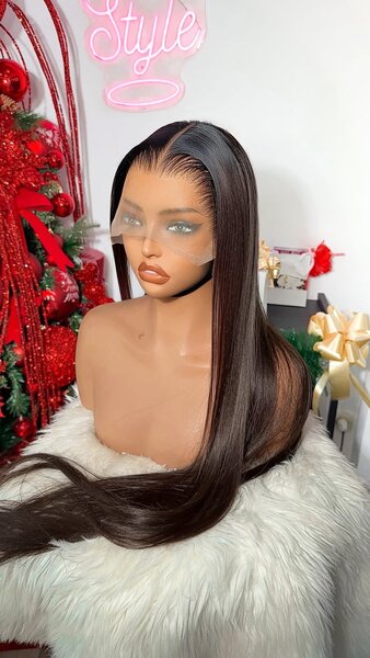 Perruque longue lisse 100% naturelle