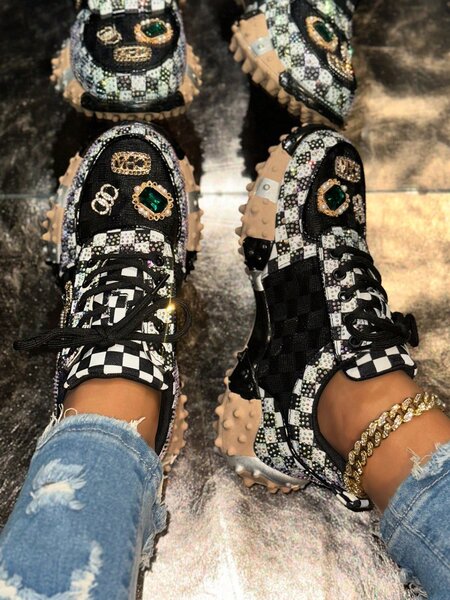 Baskets Femme Glamour Strass