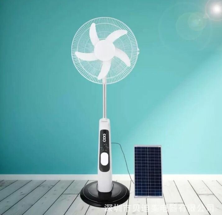 Solar electric chargeable fan