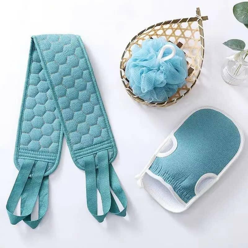 Ensemble d'accessoires de bain exfoliant