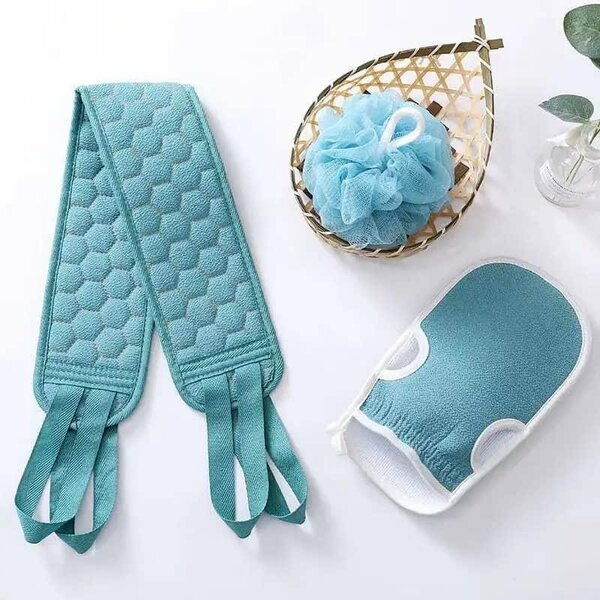 Ensemble d'accessoires de bain exfoliant