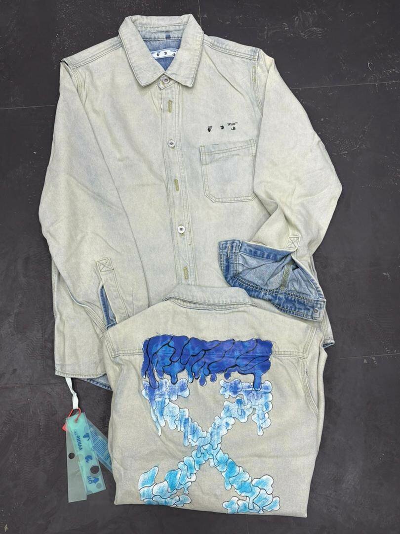 Chemise décontractée en denim artistique