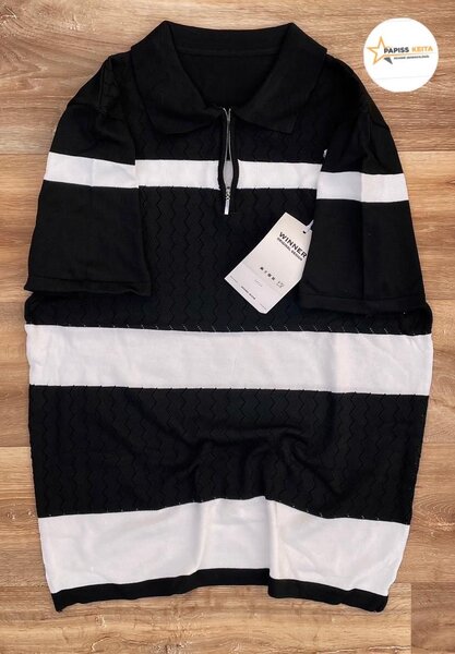 Polo en maille rayé