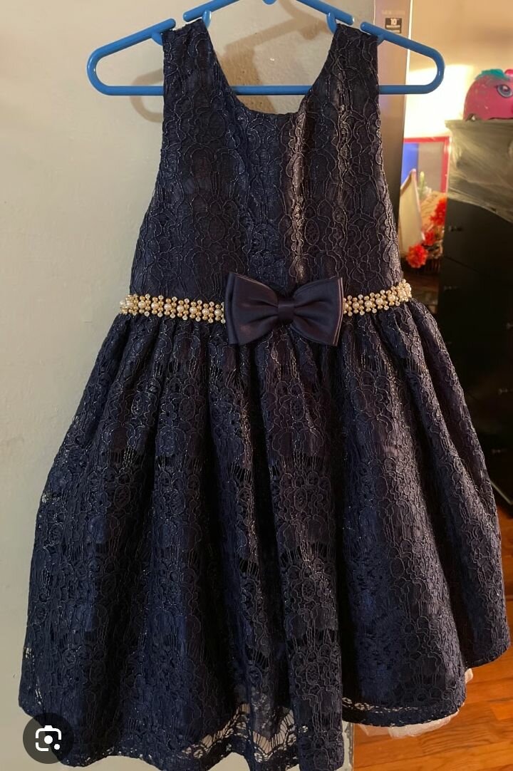 Elegant Blue Lace Dress