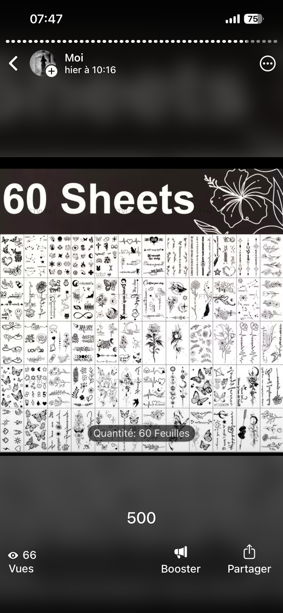 Tatouages éphémères fleurs