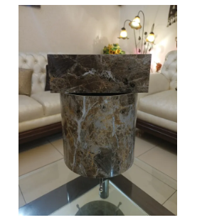 PVC Sheet Tiles Color Wooden Round Dust Bin Set