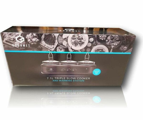 Gourmet 7.1L Triple Slow Cooker. (UK Brand)