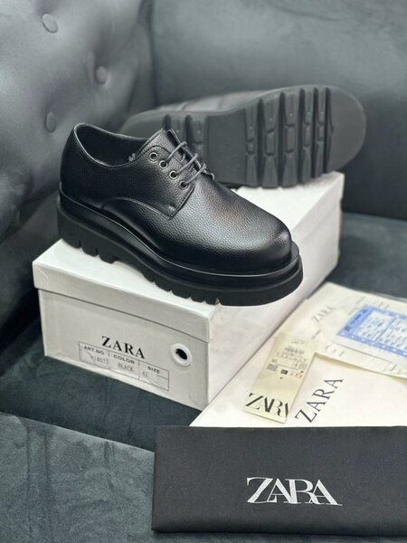 Zara Black Leather Shoes