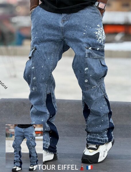 Jeans cargo streetwear hommes