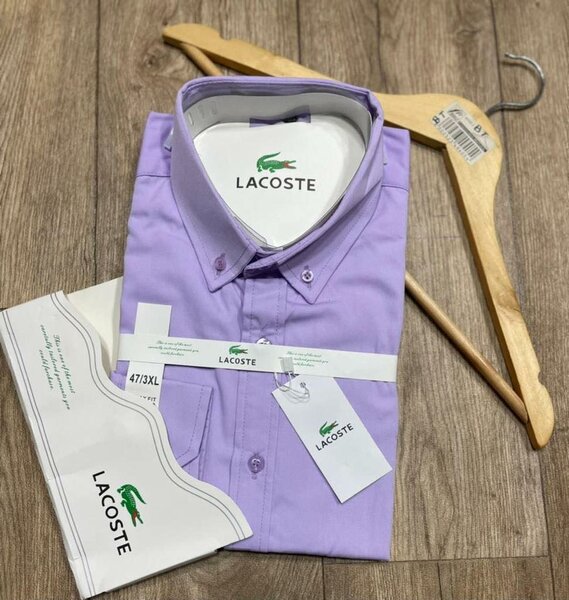Chemise en coton Lacoste couleur lilas