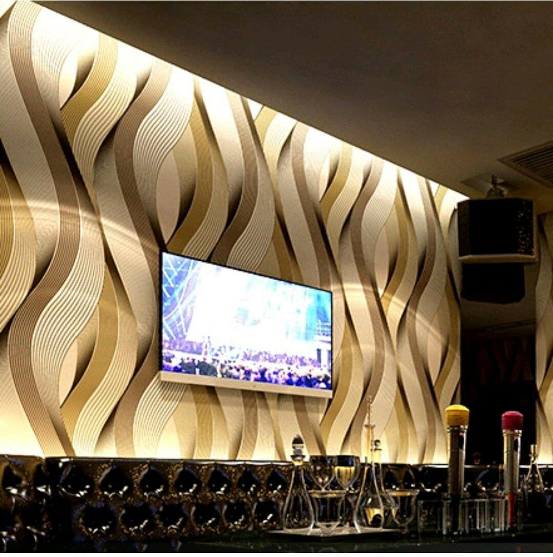 Papier peint 3D ondulé élégant