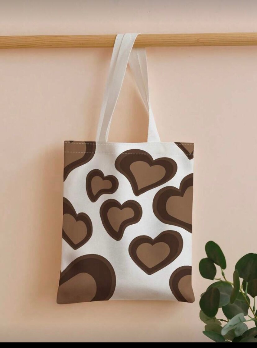 Sac cabas motif cœurs