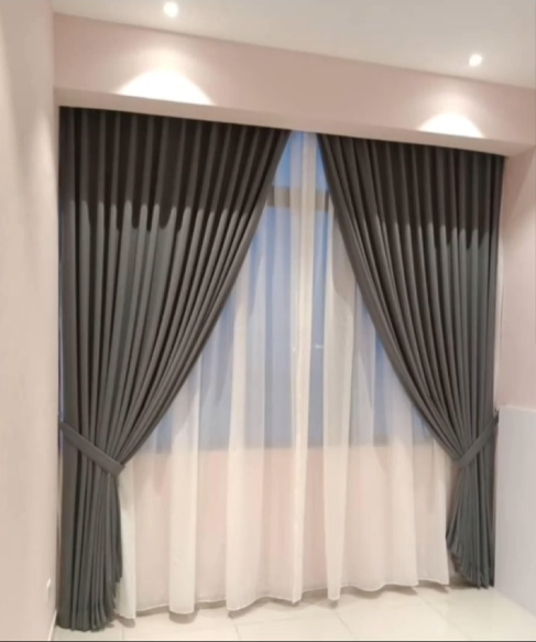 Set of Canvas curtains with eyelets