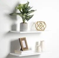 wall mounted wooden shelves set of 2 (13×5 inches)storage shelf,floating shelf
