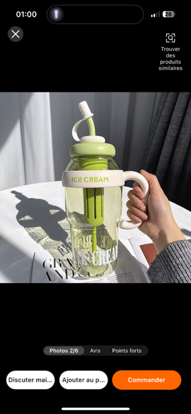 Gobelets pailletés à couvercle