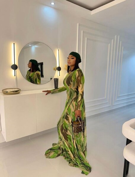 Robe Longue Camouflage Élégante