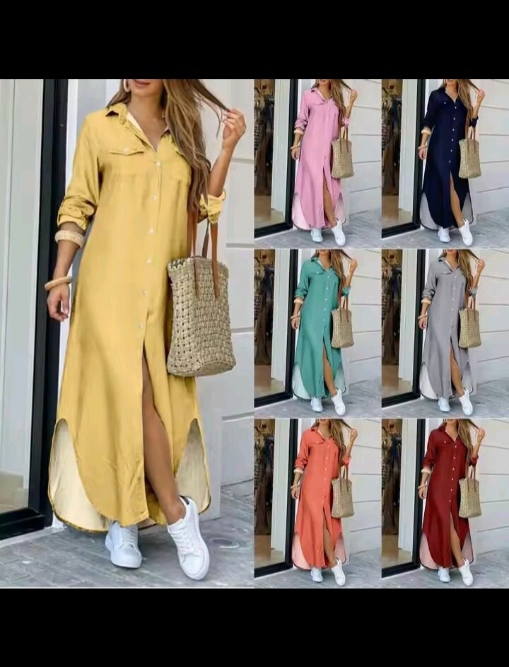 Robe Chemise Longue Femme Élégante