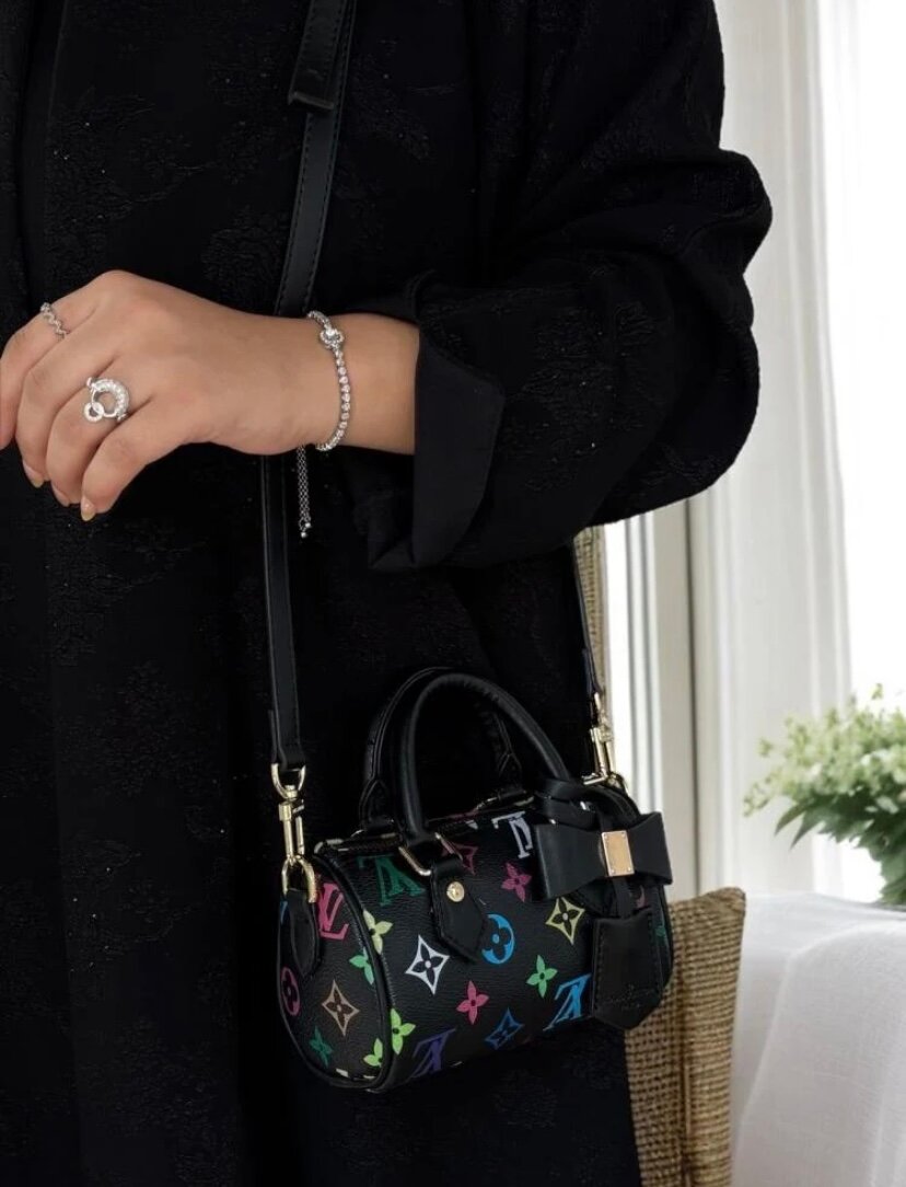 Sac à main mini noir multicolore