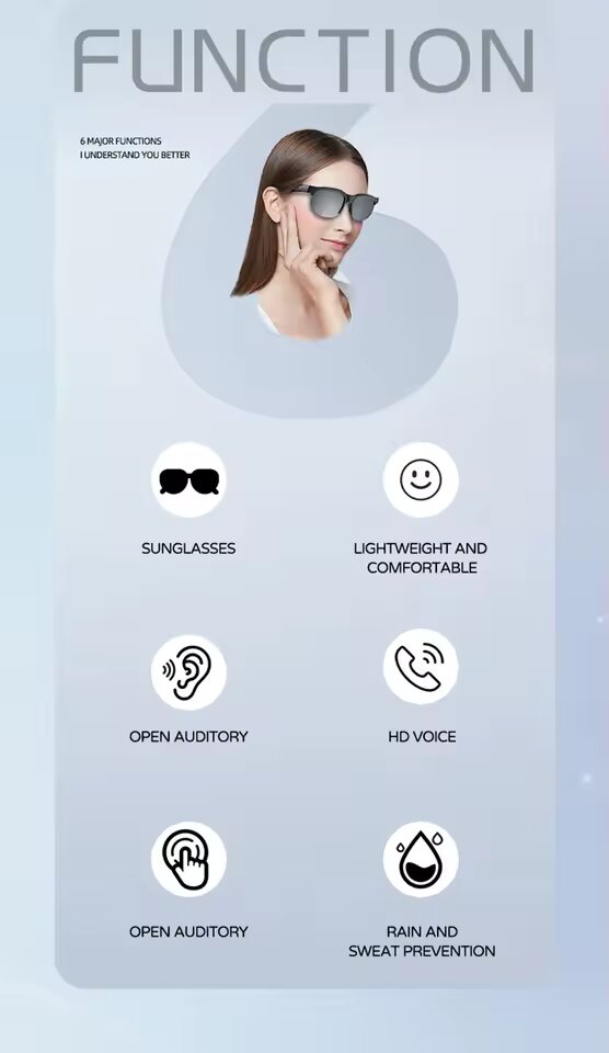 Lunettes de soleil Bluetooth intelligentes