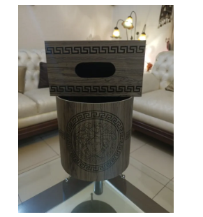 Round Dust Bin Set with Versace Logo