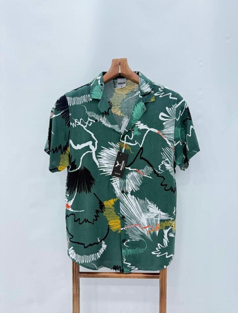 Chemise à motifs vert tendance