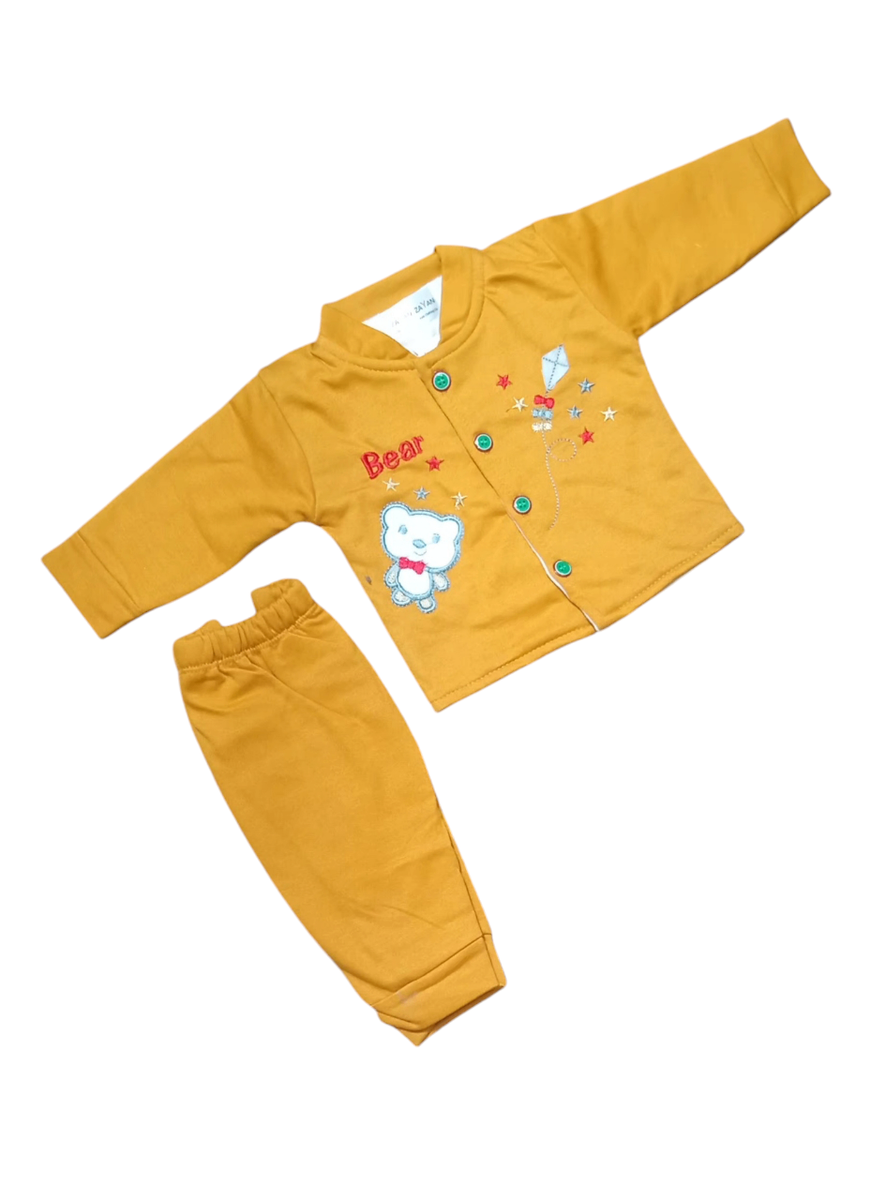 2 pcs new born baby Unisex Fleece trouser and shirt set