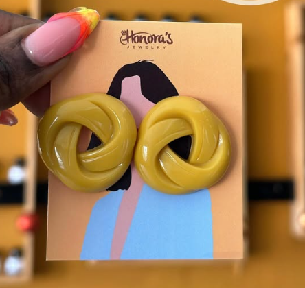 yellow women's earrning