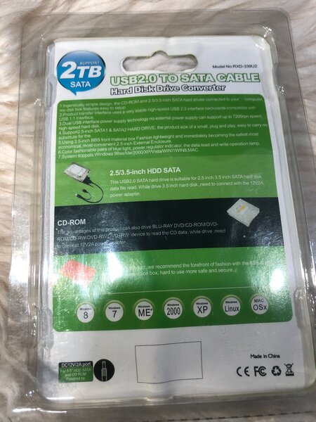 Câble Convertisseur USB 2.0 à SATA