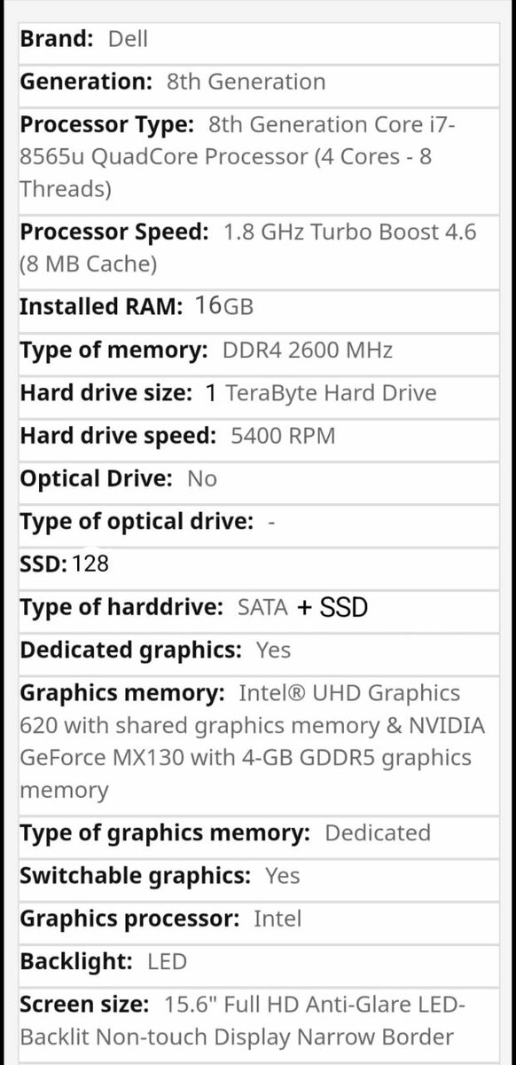 DELL i5 8GEN