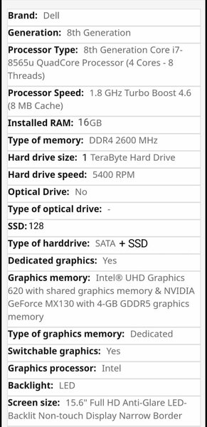 DELL i5 8GEN