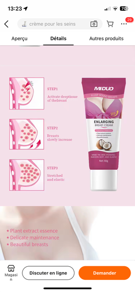 Crème délargissement mammaire