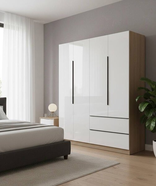 Armoire moderne en bois blanc