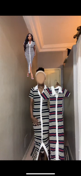 Robe rayée zippée élégante