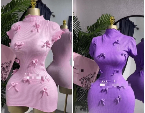 Robe moulante avec nœuds