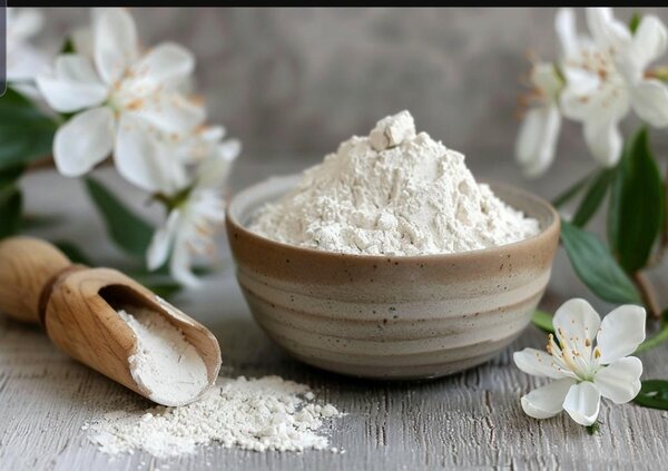 Poudre fine d'argile blanche