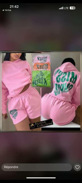 Ensemble de sport rose femme