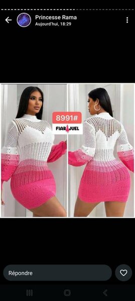 Robe pull tricotée femme