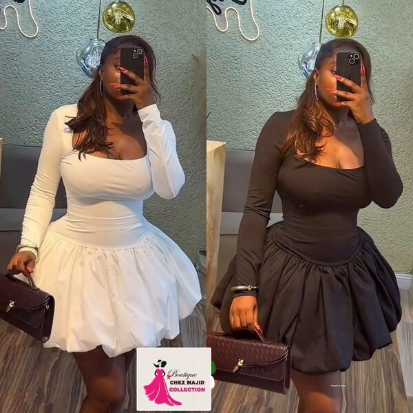 Robe Évasée Manches Longues