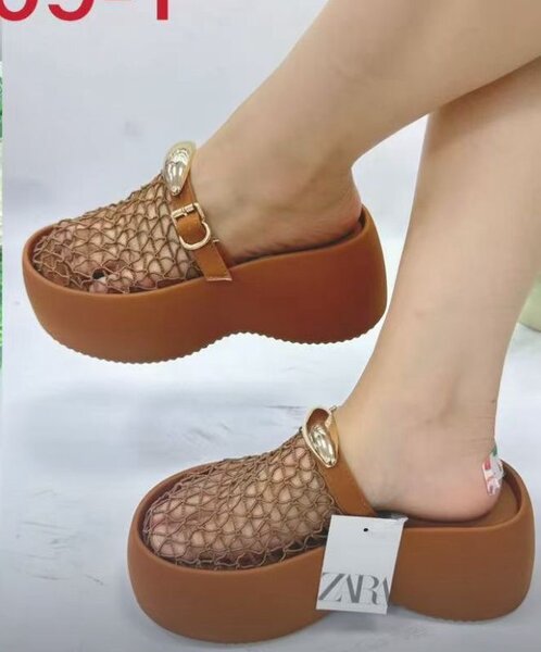 Sabots filet plateforme femme