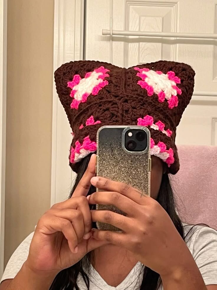 Bonnet en crochet coloré