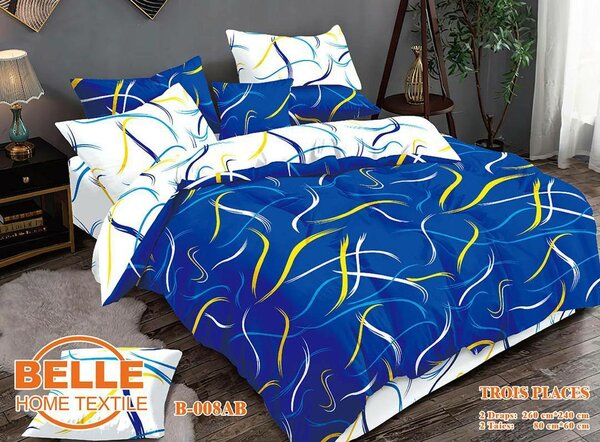 Deux draps de 3 places et deux taies d'oreillers