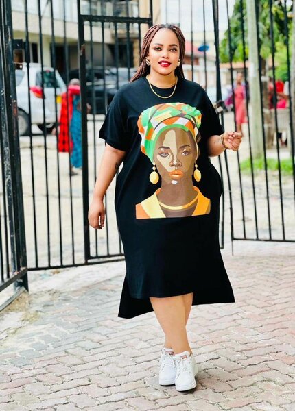 Robe t-shirt avec imprimé artistique