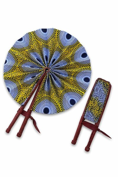 Éventail pliable en tissu imprimé